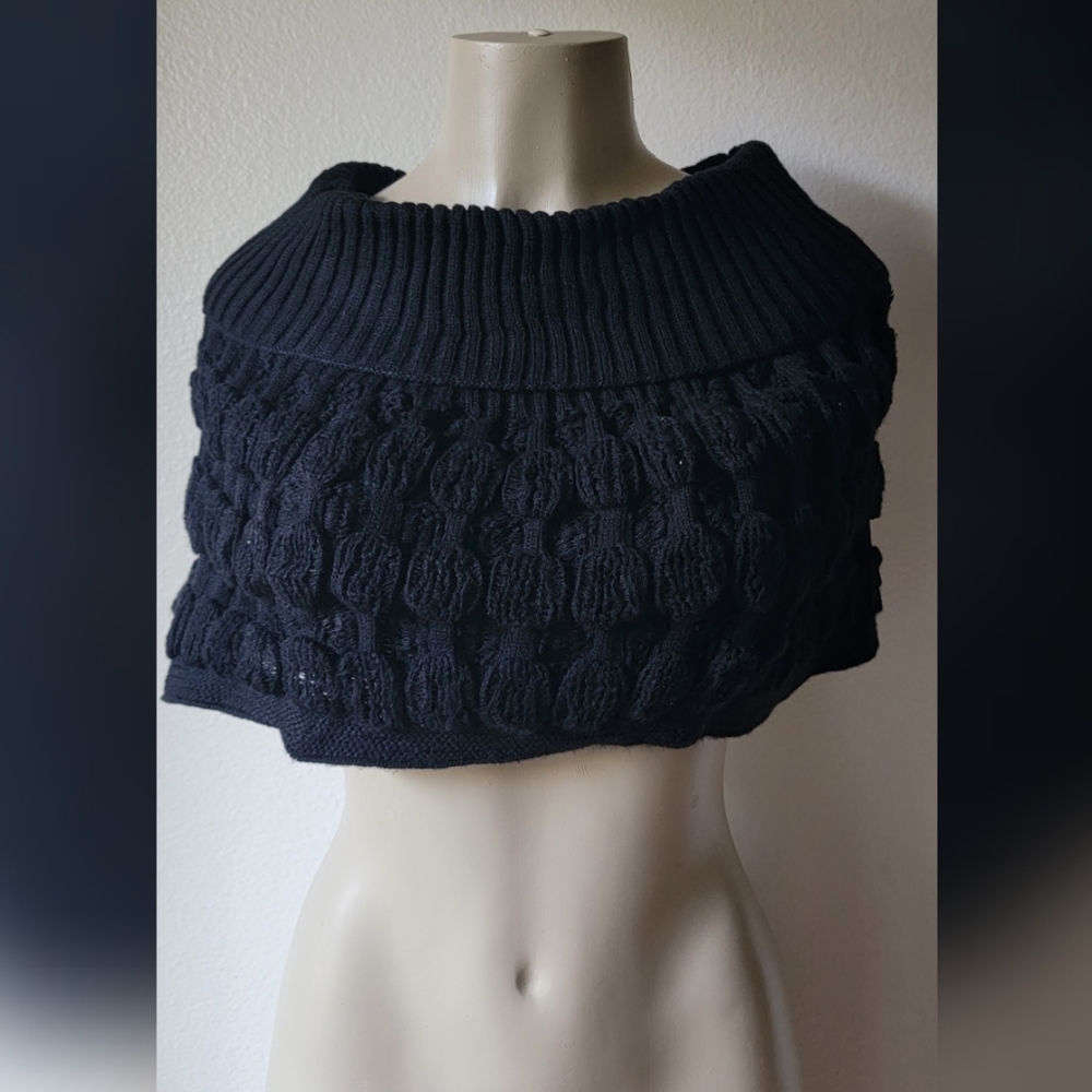 Hand Crochet Shoulder Drape Sweater